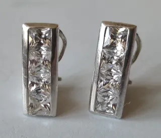 Conjunto Anillo y Pendientes Plata Ley Circonitas