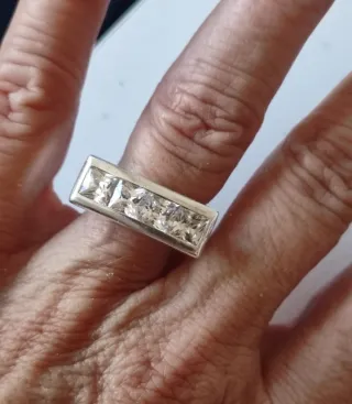 Conjunto Anillo y Pendientes Plata Ley Circonitas