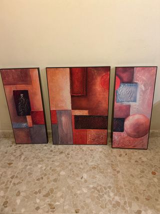 Set di 3 quadri astratti per soggiorno
