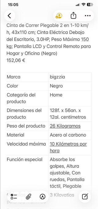 Cinta de Correr Plegable 2 en 1