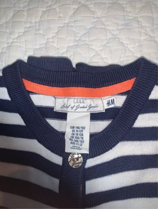 Chaqueta H&M rayas azul/blanco T.146/152