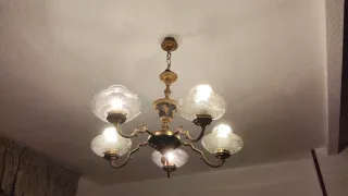 Lámpara Candelabro Vintage Cristal y Metal