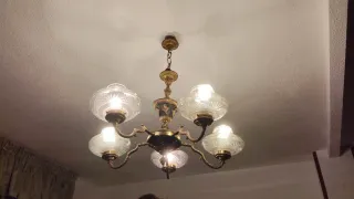 Lámpara Candelabro Vintage Cristal y Metal