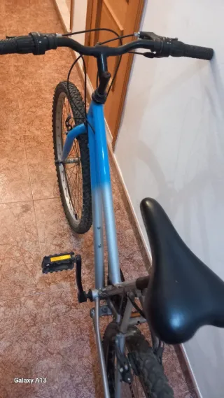 Bicicleta azul con cambios