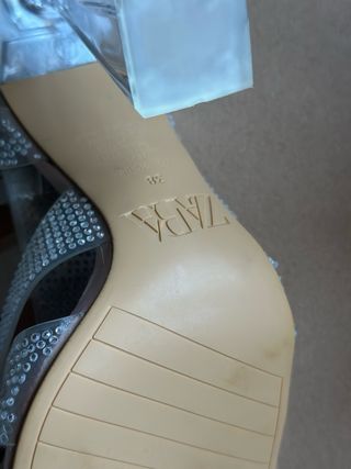 Sandalias Zara Tacon Brillantes Talla 38