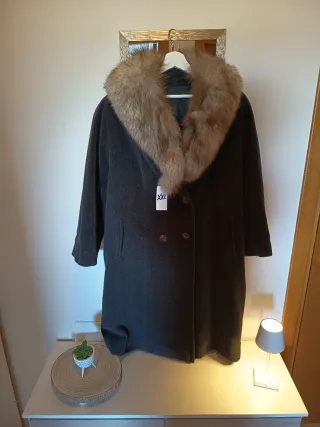 Cappotto Lana Kara Collo Pelliccia Tg Xxl