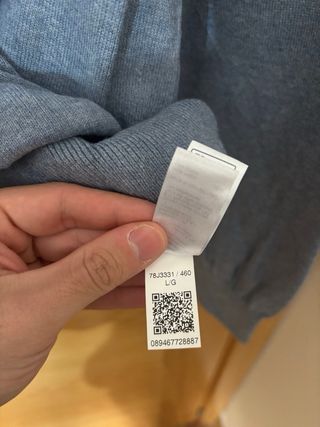 Jersey Tommy Hilfiger Azul Cuello Pico Hombre L