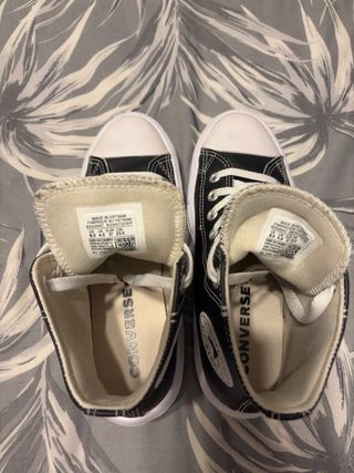 Converse Piel Negra Plataforma