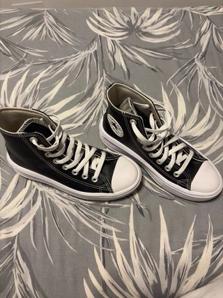 Converse Piel Negra Plataforma