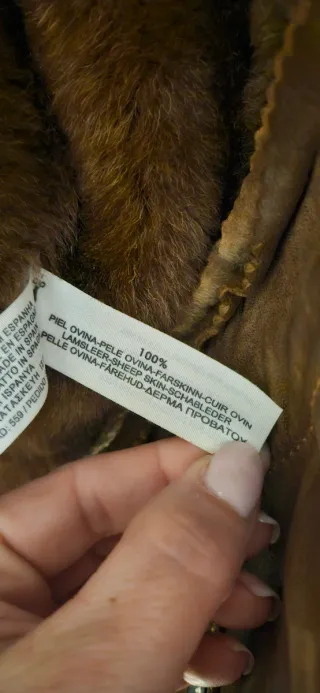 Abrigo piel Massimo Dutti marrón