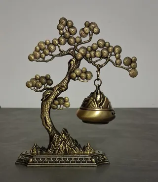 Bruciatore incenso stile albero con montagna