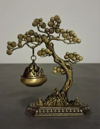 Bruciatore incenso stile albero con montagna