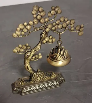 Bruciatore incenso stile albero con montagna