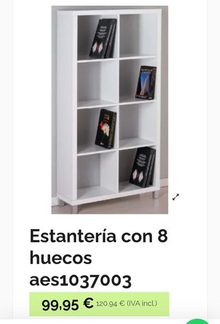 Estantería modular 8 huecos doble cara 153x76x29 cm