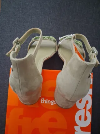 Sandalias de antelina color verde agua Refresh