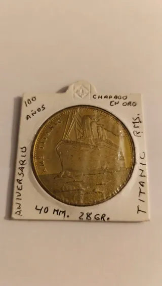 Medalla Titanic 100 Años Chapado en Oro