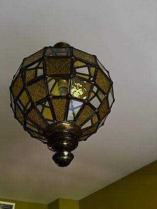 Lámpara globo cristal y metal