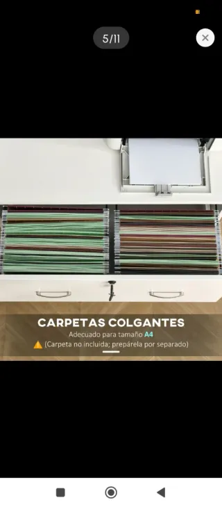 Mueble de oficina metálico blanco