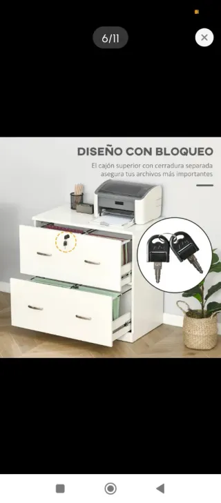 Mueble de oficina metálico blanco