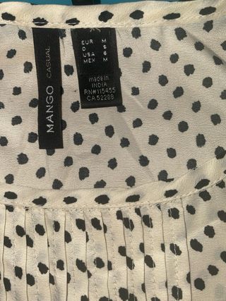 Vestido Mango lunares blanco y negro Talla S