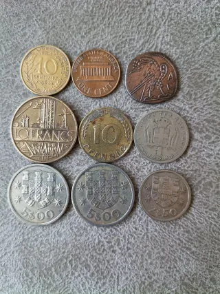Lote de 9 monedas de varios países