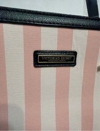 Bolso Victoria's Secret Tote Rayas Rosa Beige