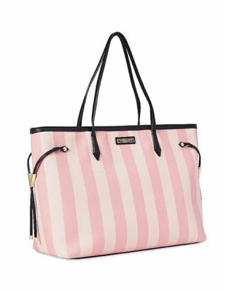 Bolso Victoria's Secret Tote Rayas Rosa Beige