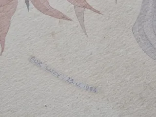 Acquerello fiori anni 80