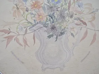 Acquerello fiori anni 80