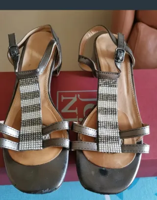 Sandalias plateadas mujer talla 37