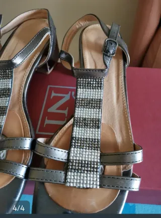 Sandalias plateadas mujer talla 37