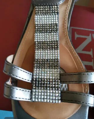 Sandalias plateadas mujer talla 37