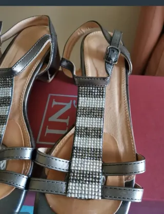 Sandalias plateadas mujer talla 37