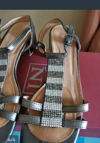 Sandalias plateadas mujer talla 37