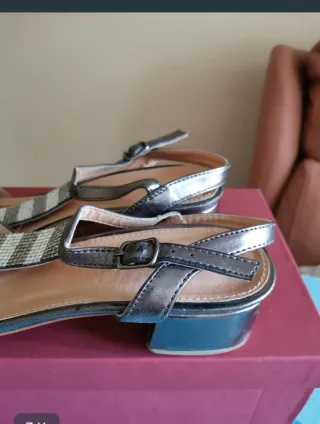 Sandalias plateadas mujer talla 37