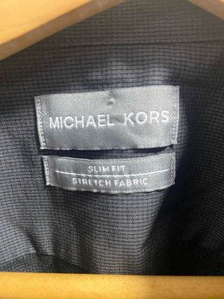 Camisa de botones manga larga gris de Michael Kors