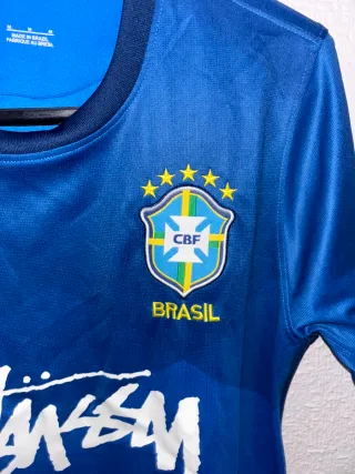 Camiseta Brasil Stussy Azul Talla M