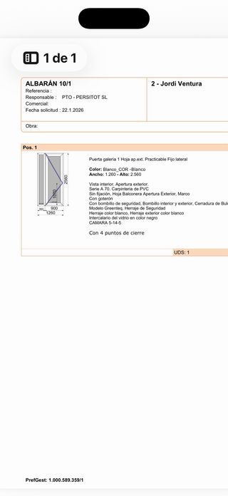Puerta PVC Cortizo Nueva