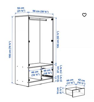 Armario de dos puertas y cajones de ikea VILHATTEN