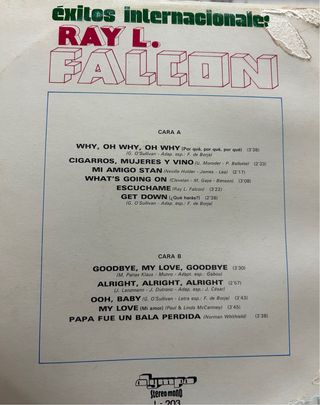Vinilo éxitos internacionales Ray L Falcon