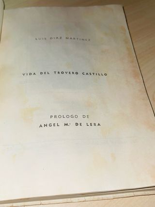 Libro VIDA DEL TROVERO CASTILLO, 1972