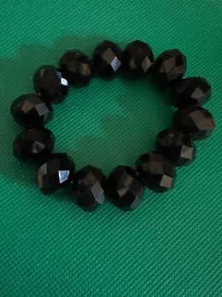 Bracciale in mezzi cristalli sfaccettati – Nero