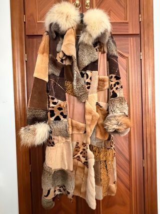 Lujoso abrigo vintage piel patchwork Gilles Ricart