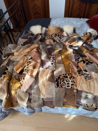 Lujoso abrigo vintage piel patchwork Gilles Ricart