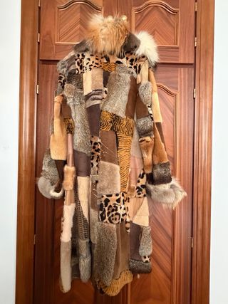 Lujoso abrigo vintage piel patchwork Gilles Ricart