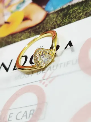 Anillo Corazón Ondulado Brillante Pandora. T/56