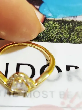 Anillo Corazón Ondulado Brillante Pandora. T/56