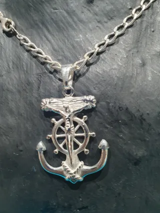 Colgante Cruz Marinera plata 925m. Cadena 60cm.