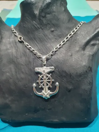 Colgante Cruz Marinera plata 925m. Cadena 60cm.