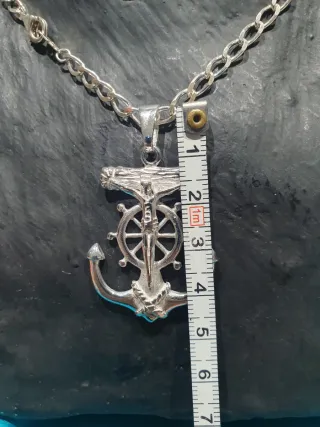 Colgante Cruz Marinera plata 925m. Cadena 60cm.